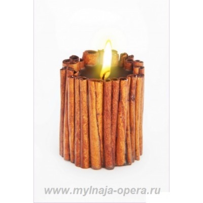 Ароматическая свеча ручной работы "Magic Love" с ароматом корицы и базилика