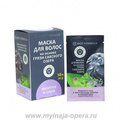 Маска для волос на основе грязи Сакского озера "Энергия и сила", 30 гр ТМ Дом Природы