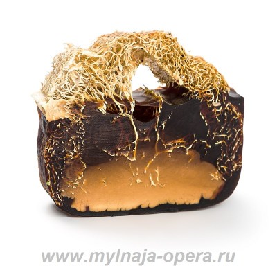 Мыло ручной работы  «Черный кофе» с экстрактом кофе (с люфой), 100 гр TM Savonry
